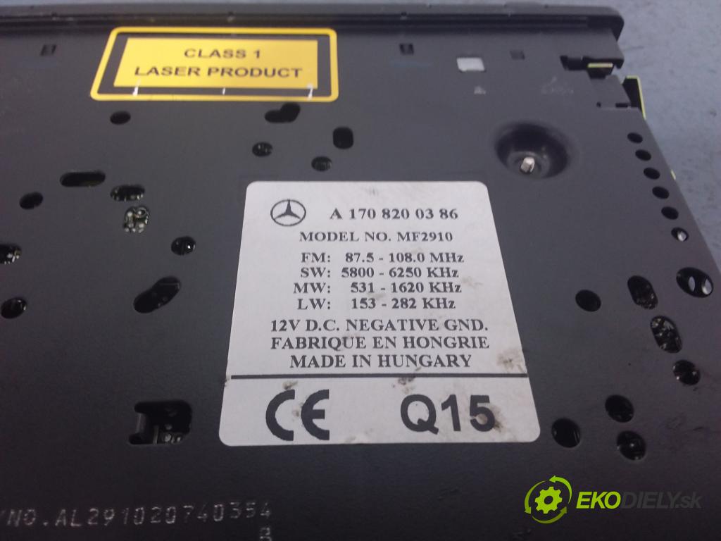 Mercedes-benz A 140 2002 Radio I Navigácia: A1708200386
