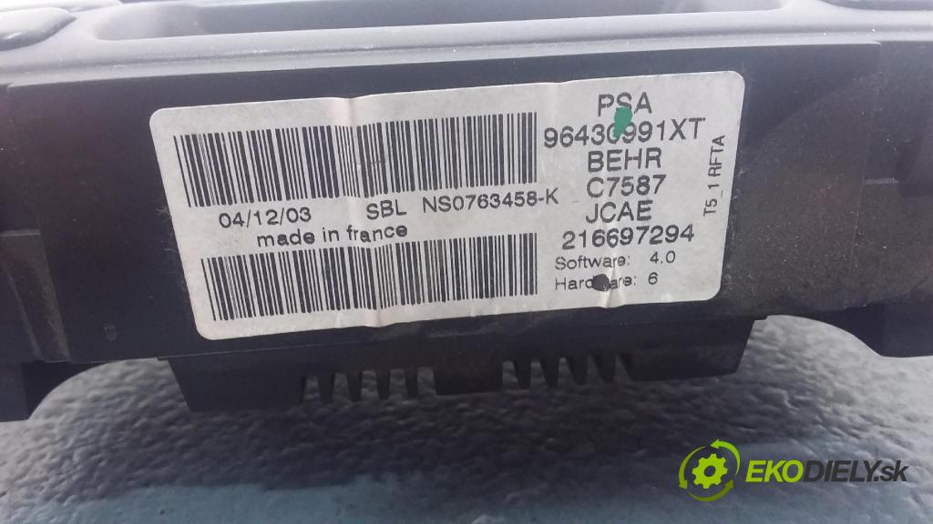 Peugeot 307 2004 Přepínač Klimatizace: Proud vzduchu 96430991XT