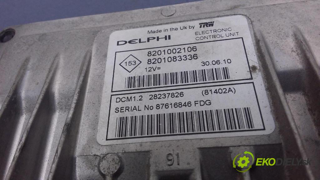 Dacia Duster 2010 riadiaca jednotka Motor: 8201002106