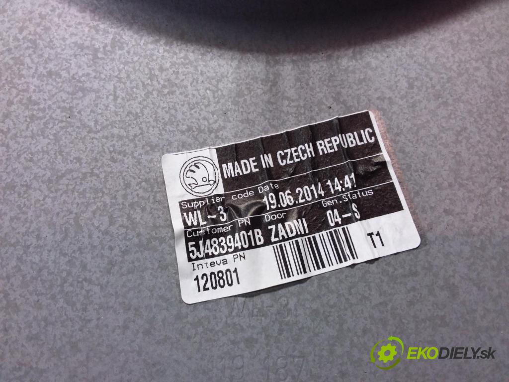 Skoda Fabia 2014 mechanismus stahování Sklenka: Zad: Levý: 5J4839401B
