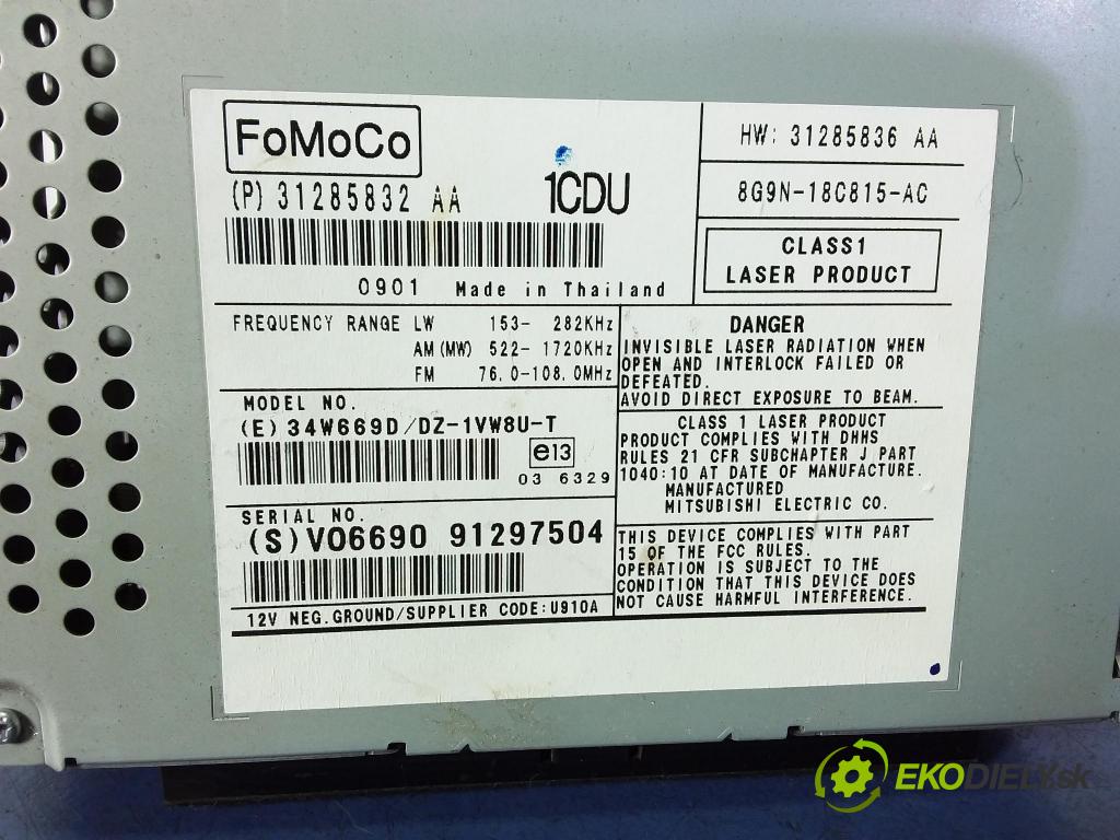 Volvo S80 2009 Radio I Navigácia: 31285836