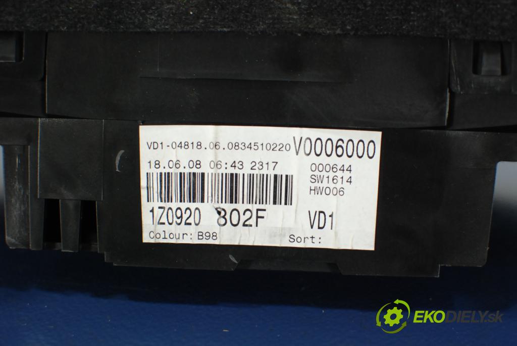 Skoda Octavia 2008 prístrojovka/ budíky 1Z0920802F