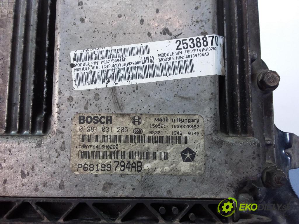 Jeep Cherokee 2016 riadiaca jednotka Motor: 0281031205