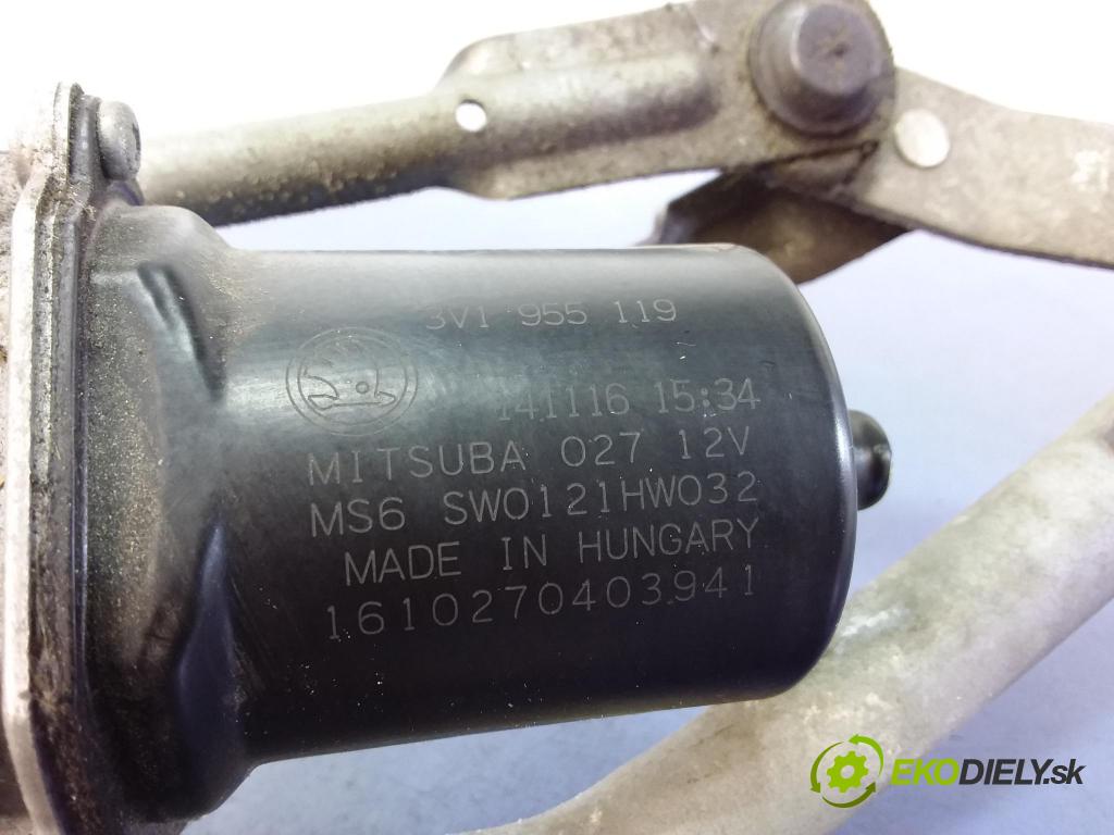 Skoda Superb 2016 mechanismus motorek Stěrače: před 3V1955023A