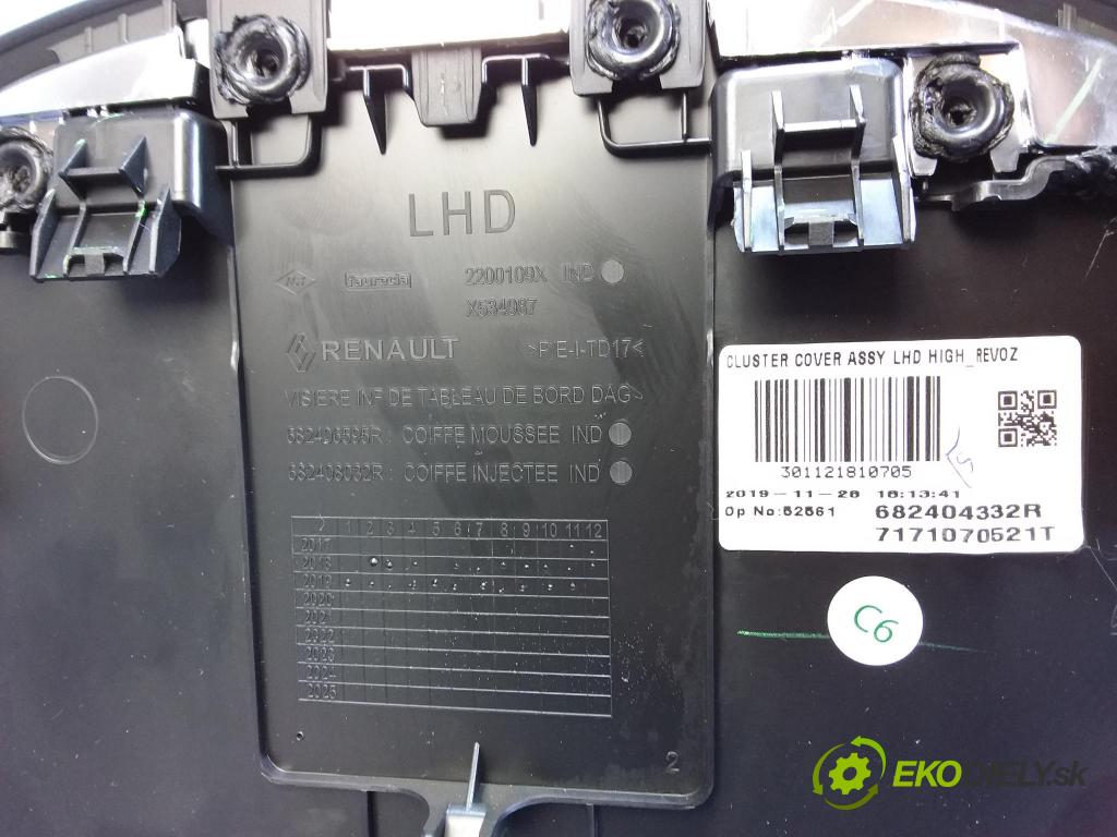 Renault Clio 2020 kryt Plast: Interiéry: 682404332R