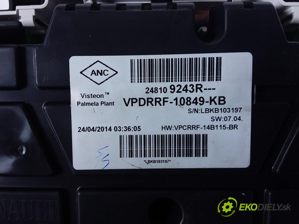 Renault Captur 2014 prístrojovka/ budíky 248109243R