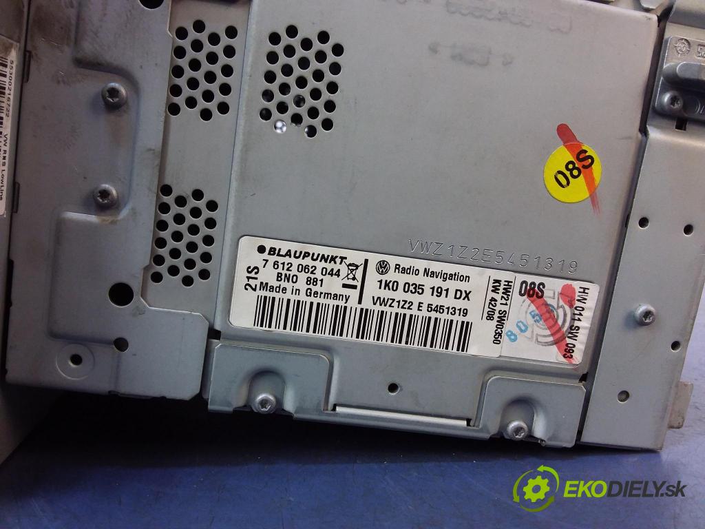 Vw Touran 2007 Radio I Navigácia: 1K0035191DX