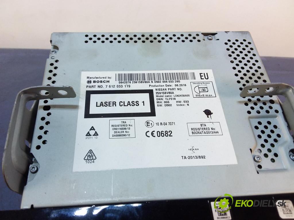 Nissan Juke 2016 Radio I Navigácia: 7612033119