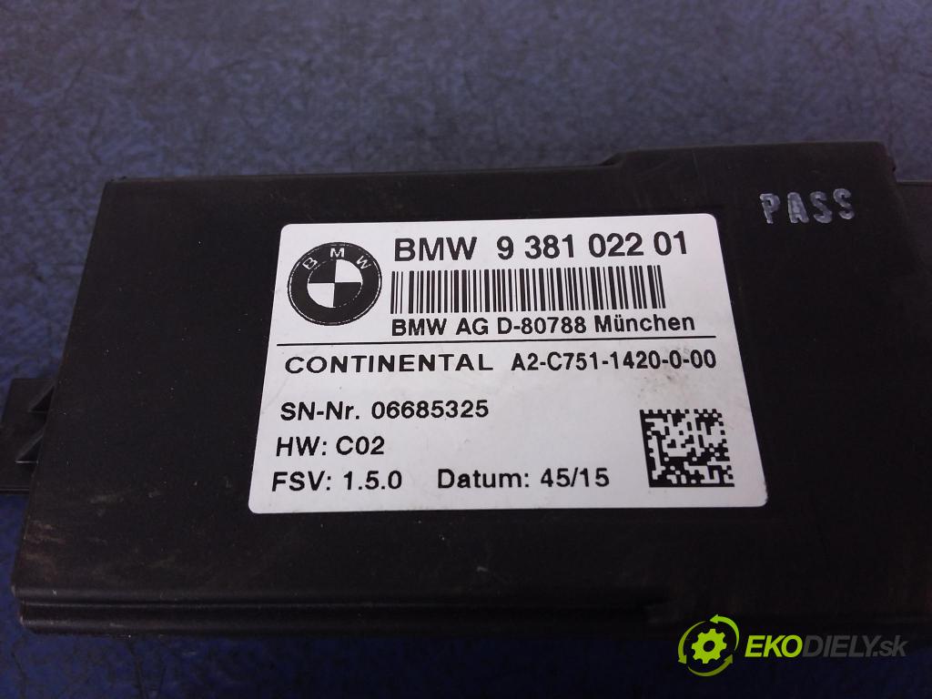 Bmw Seria 7 2015 riadiaca jednotka Sedadlo: 938102201