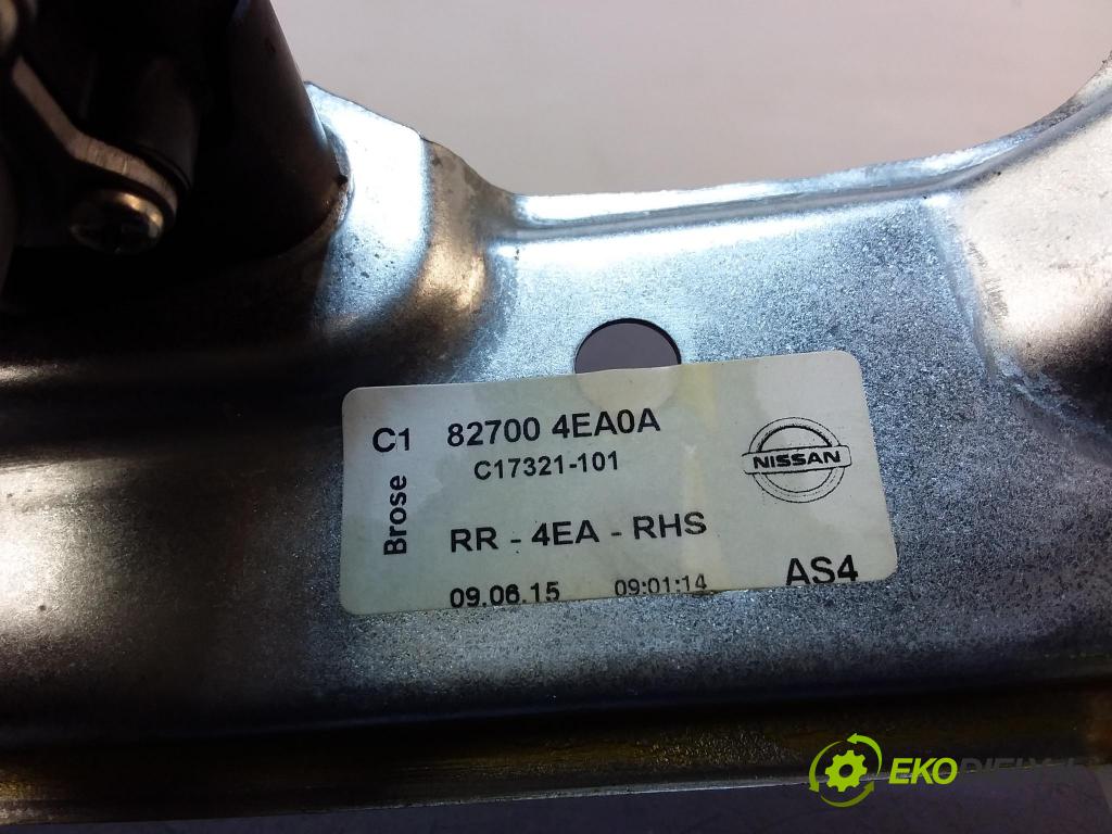 Nissan Qashqai 2015 mechanismus stahování Sklenka: Zad: v pravo: 82700 4EA0A