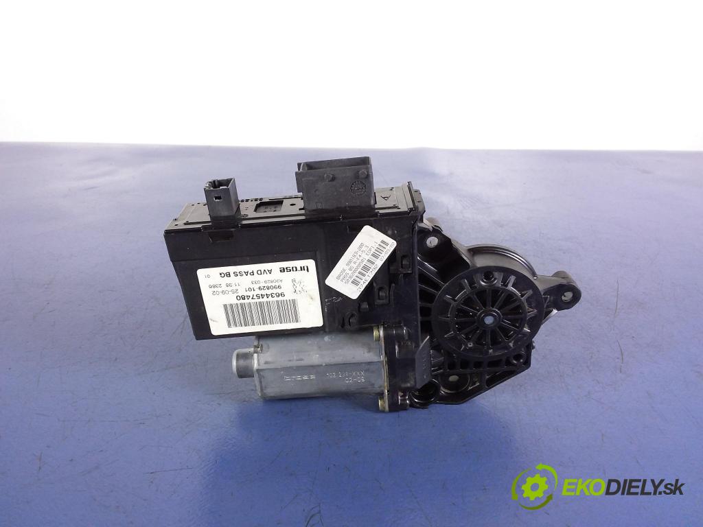 Peugeot 307 2002 mechanismus stahování Sklenka: před v pravo: 9634457480