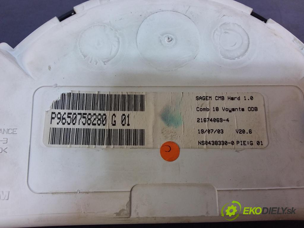 Citroen C2 2003 prístrojovka/ budíky 9650758280G