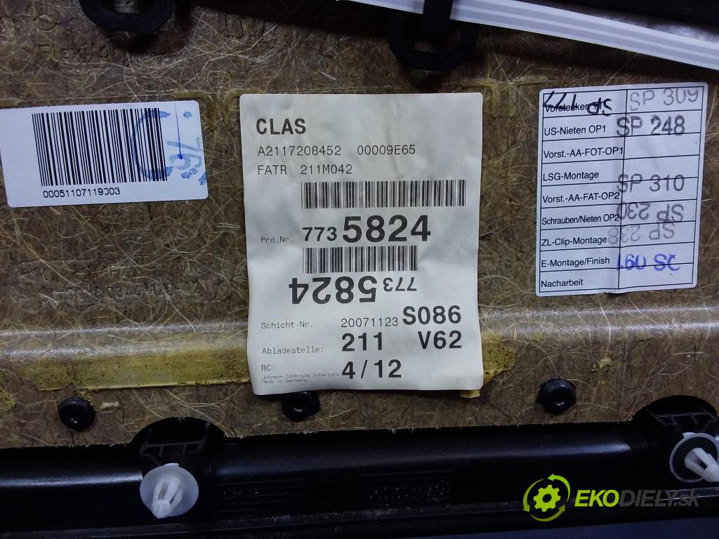 Mercedes E-klasa 2007 Čalounictví: dvere Predné Prava: