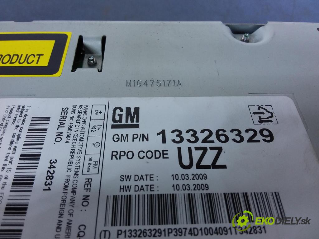 Opel Insignia 2010 Radio I Navigácia: 13326329
