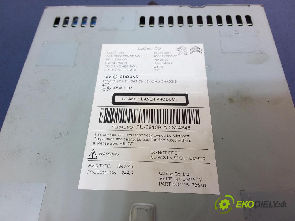Peugeot 308 2017 Radio I Navigácia: 9805593680