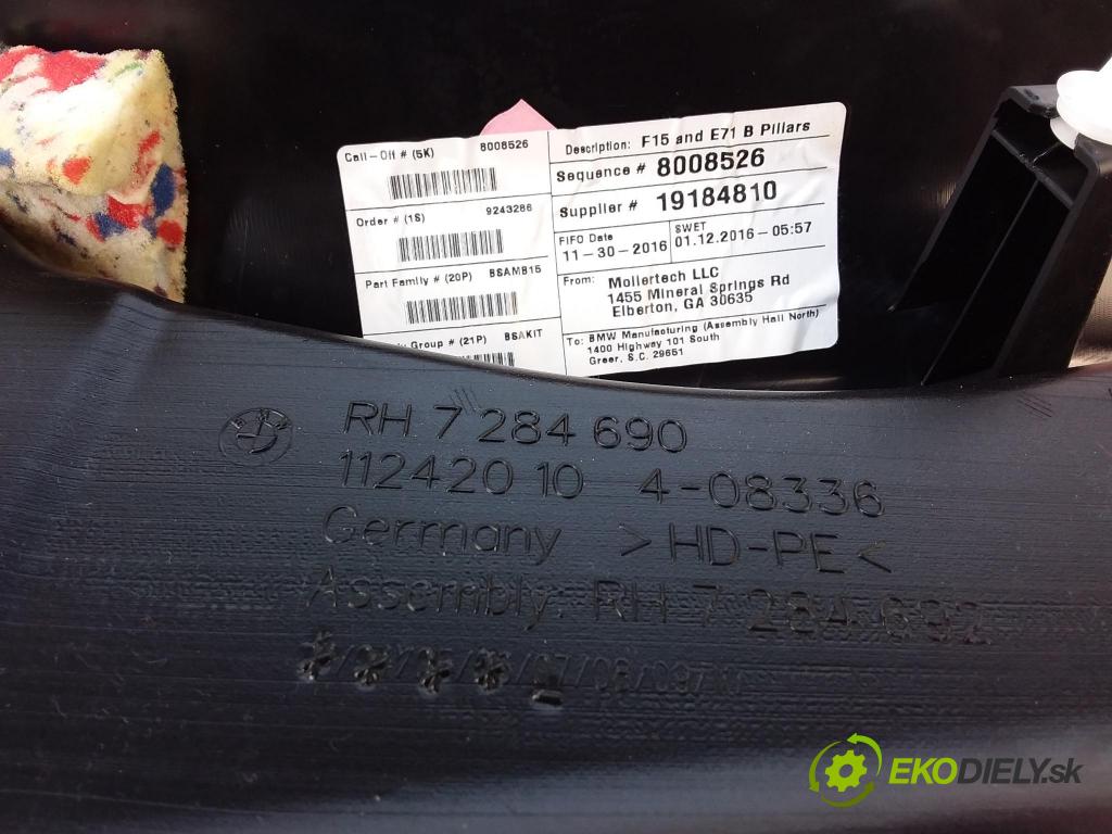 Bmw X5 2016 kryt Plast: Interiéry: 7284692