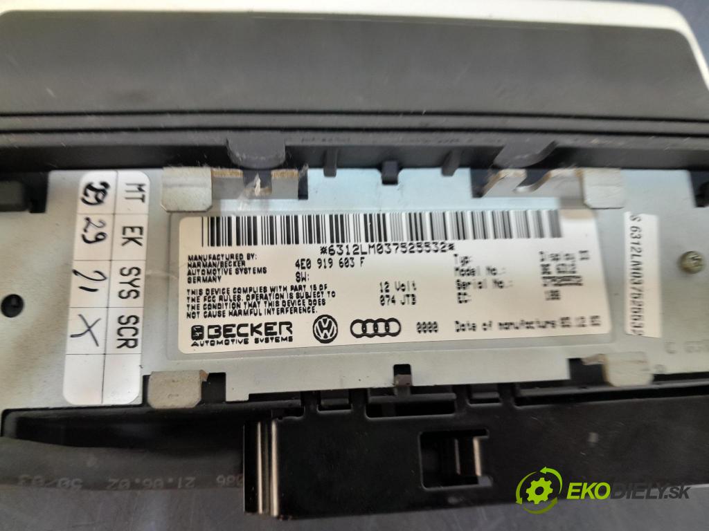 Audi A8 2004 Zobrazit: Rádio: / GPS 4E0919603F
