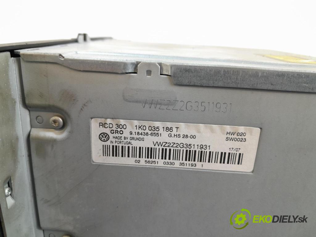 Vw Passat 2007 Radio I Navigácia: 1K0035186T