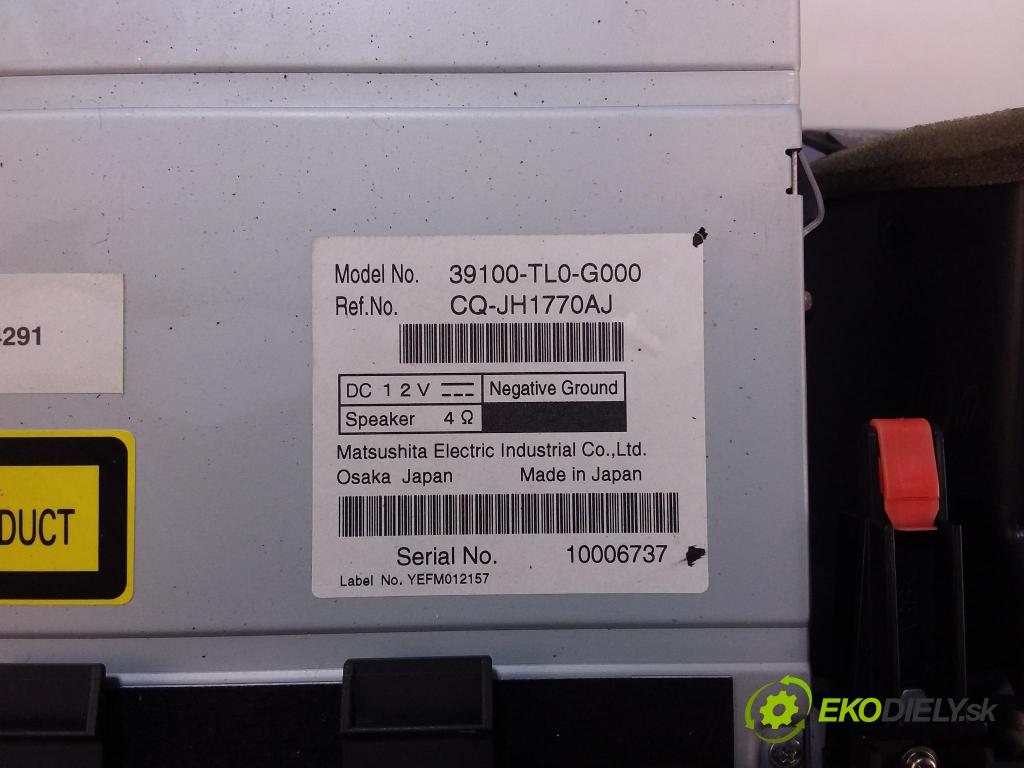 Honda Accord 2008 Radio I Navigácia: 39100-TL0-G000