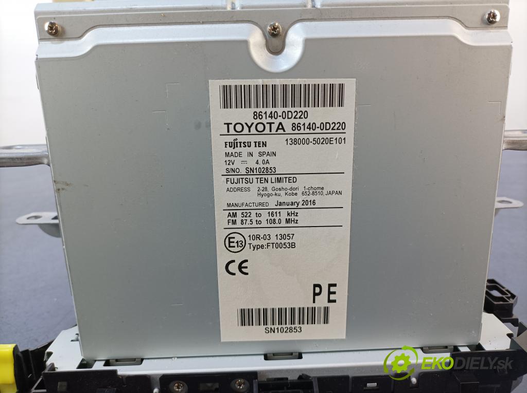 Toyota Yaris 2016 Radio I Navigácia: 86140-0D220