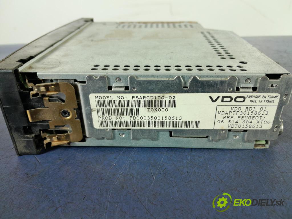 Peugeot 307 2003 Radio I Navigácia: 96514684XT