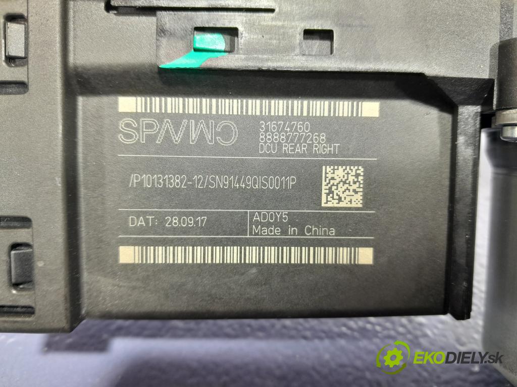 Volvo S90 2018 mechanismus stahování Sklenka: Zad: v pravo: 31674760