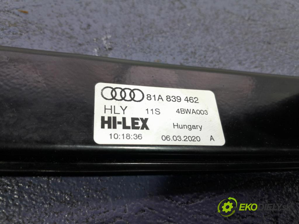 Audi Q2 2020 mechanismus stahování Sklenka: Zad: v pravo: 81A839462