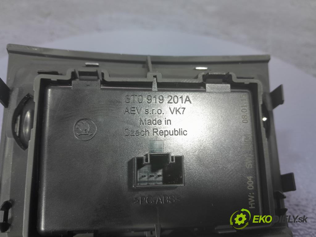 Skoda Superb 2015 prepínač Klimatizácia: Prúd vzduchu: 3T0919201A