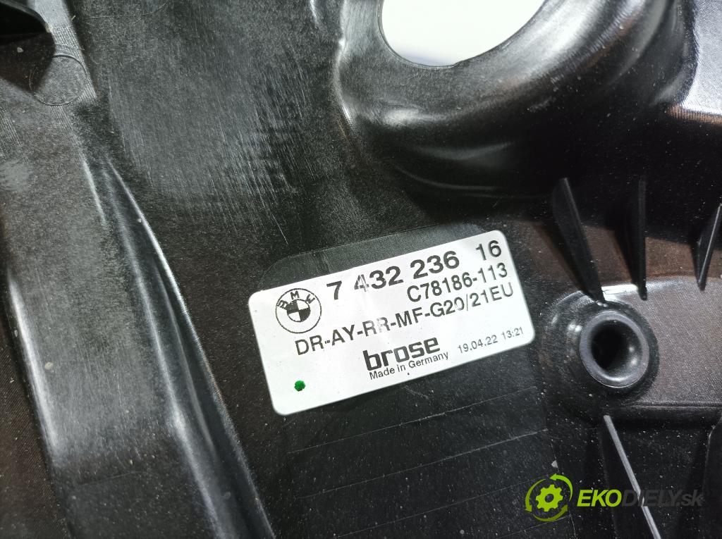 Bmw Seria 3 2022 mechanismus stahování Sklenka: Zad: v pravo: 7432236