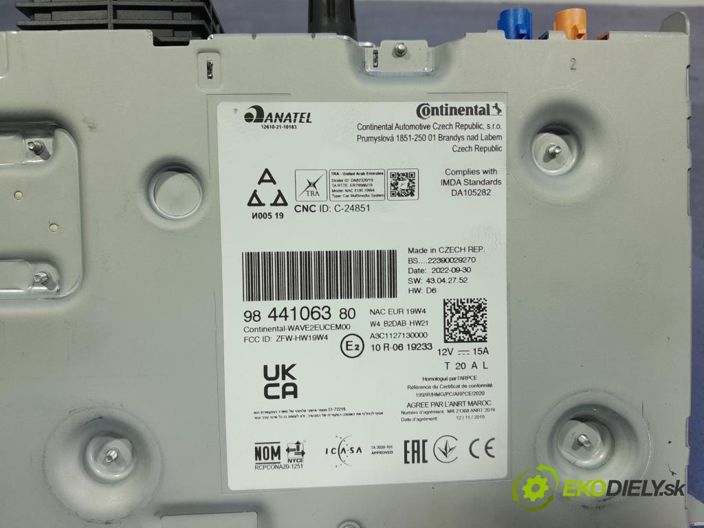 Peugeot 208 2022 Radio I Navigácia: 9844106380
