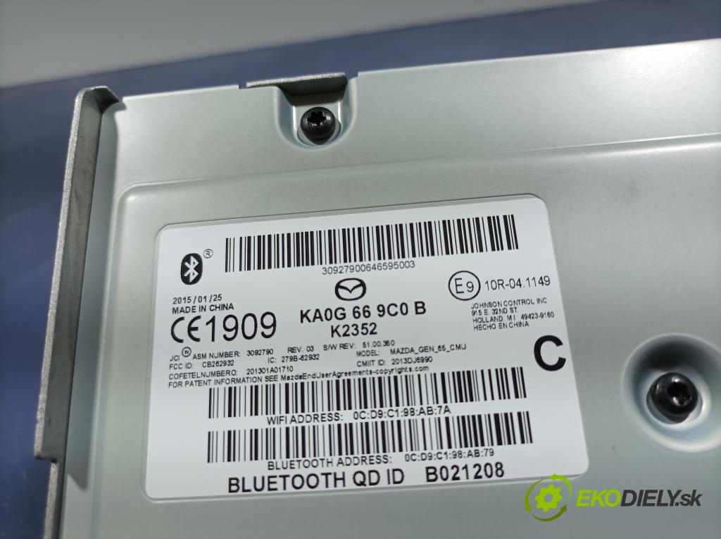 Mazda 6 2015 Radio I Navigácia: KA0G669C0B
