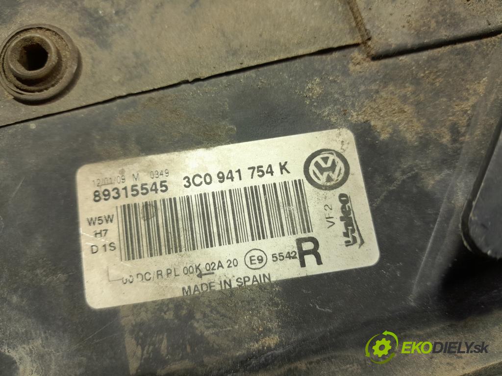 Vw Passat 2008 Reflektor: v pravo: 3C0941754K
