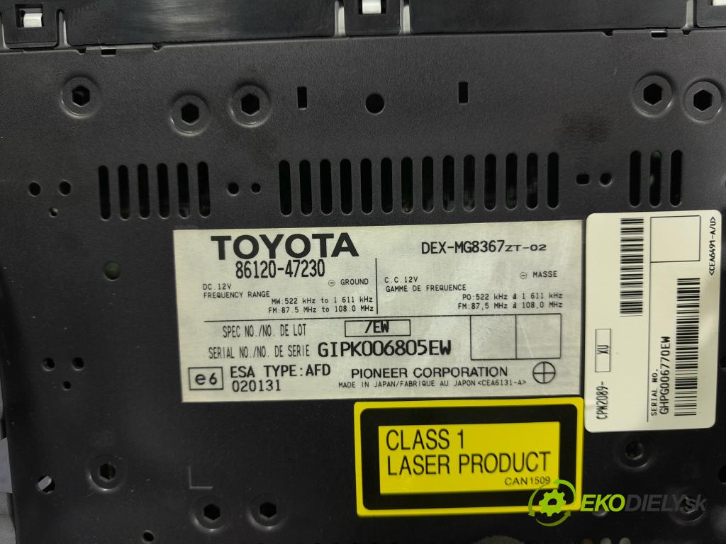 Toyota Prius 2007 Radio I Navigácia: 86120-47230