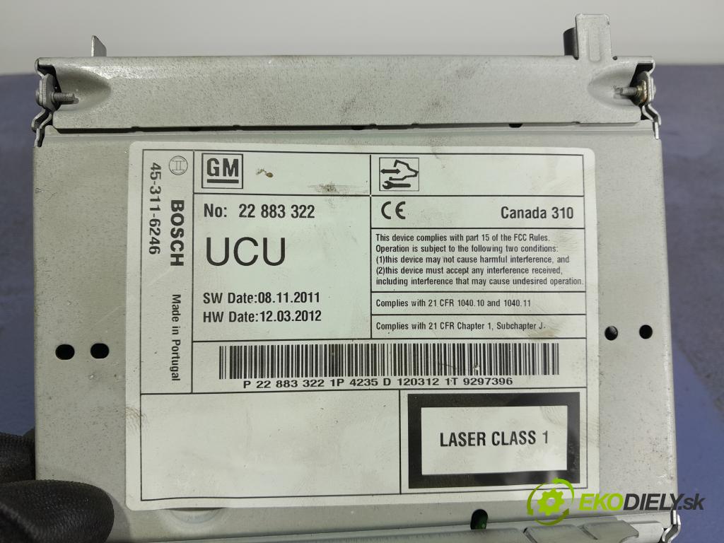 Opel Insignia 2012 Radio I Navigácia: 22883322
