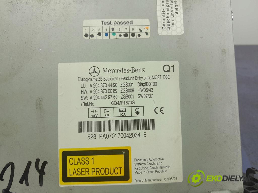 Mercedes C-klasa 2007 Radio I Navigácia: A2048704490