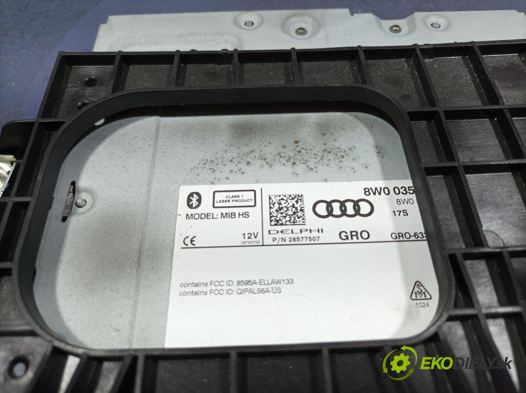 Audi A5 2017 Radio I Navigácia: 8W0035193G