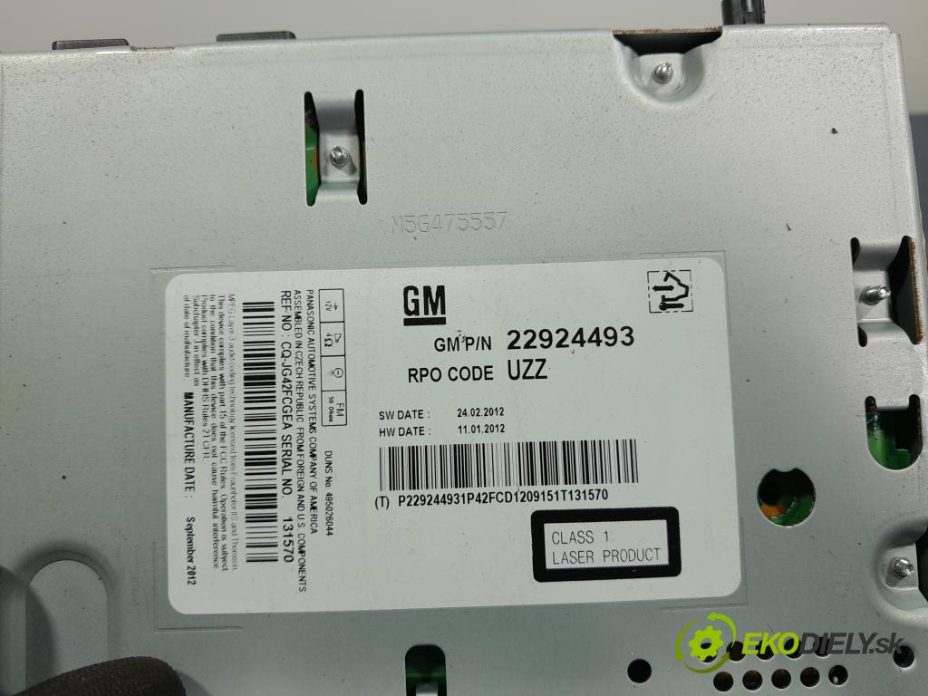 Opel Astra 2012 Radio I Navigácia: 22924493
