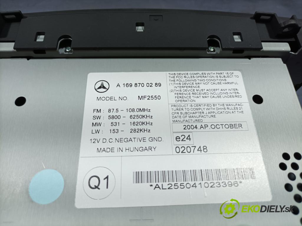 Mercedes A-klasa 2004 Radio I Navigácia: A1698700289