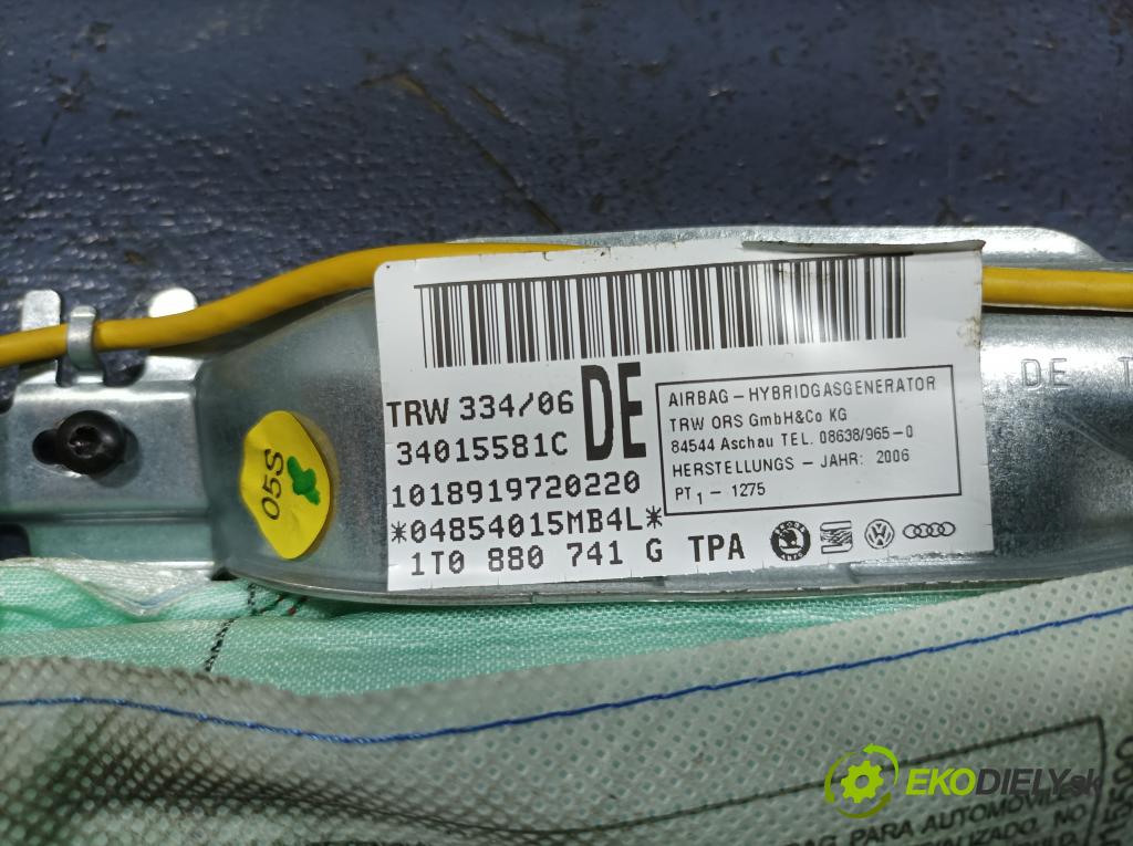 Vw Touran 2007 Airbag: clona x 1T0880741G