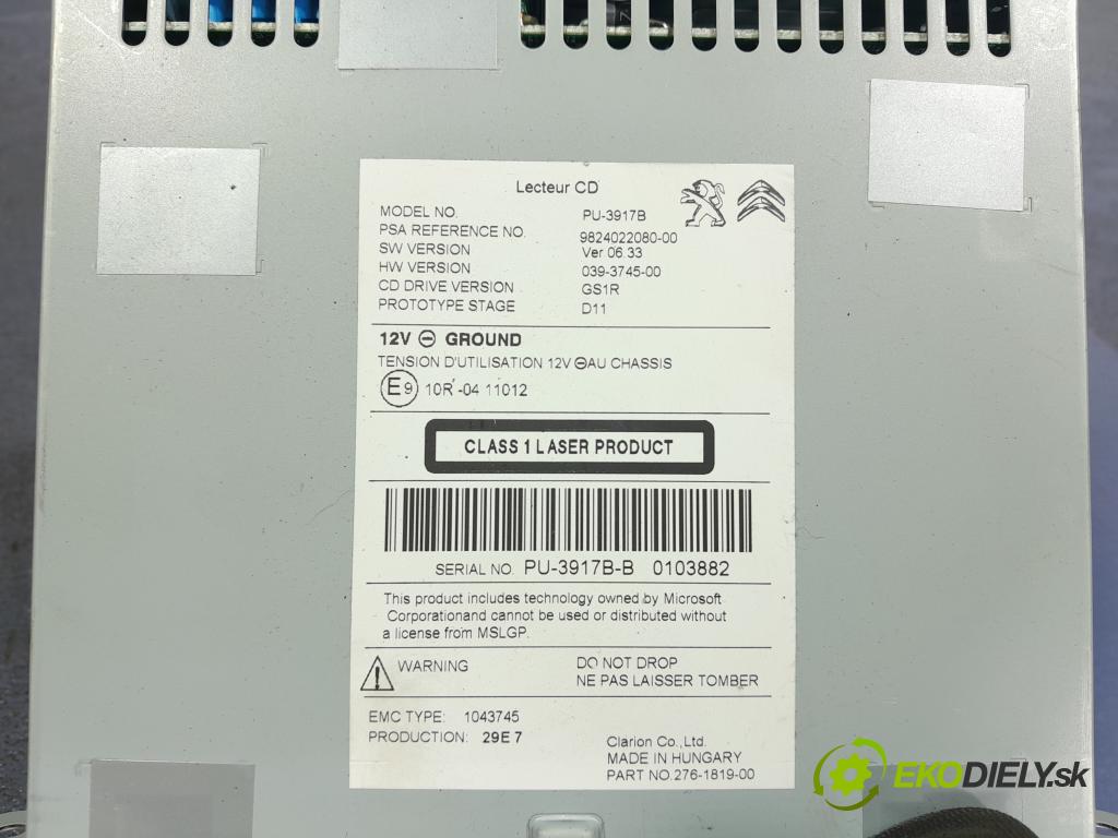 Peugeot 508 2017 Radio I Navigácia: 9824022080