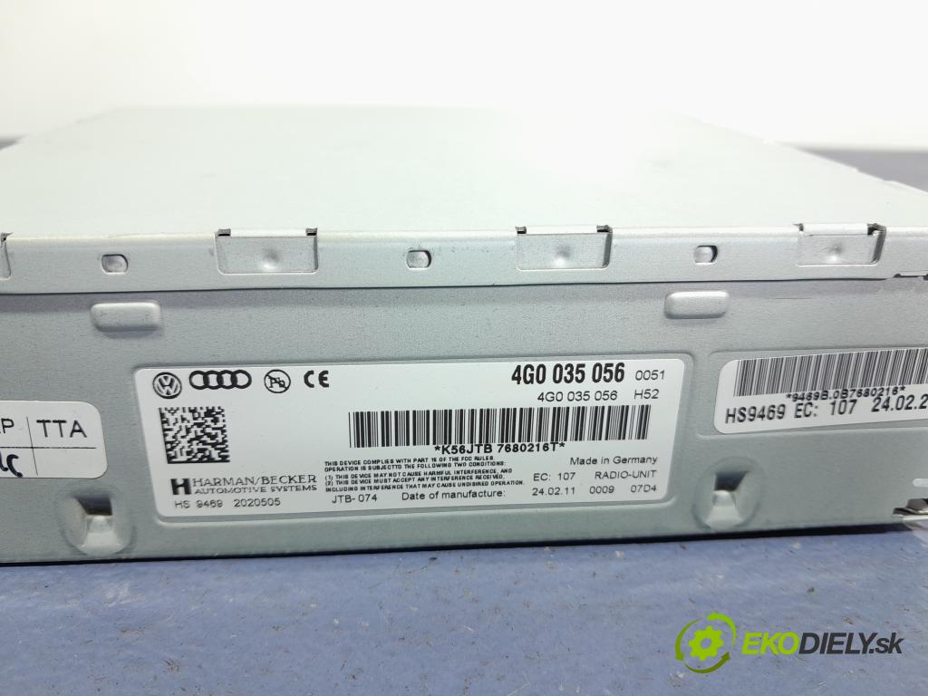 Audi A6 2011 Radio I Navigácia: 4G0035056