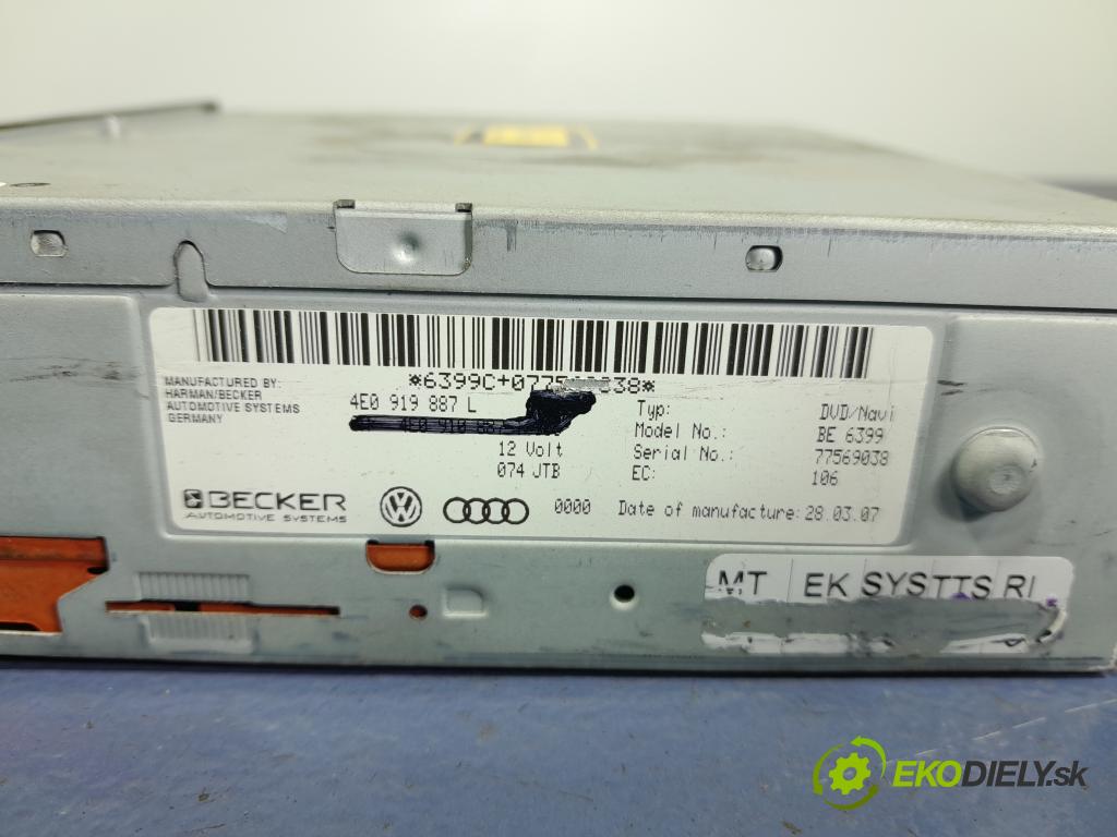 Audi A6 2006 Radio I Navigácia: 4E0910887QX