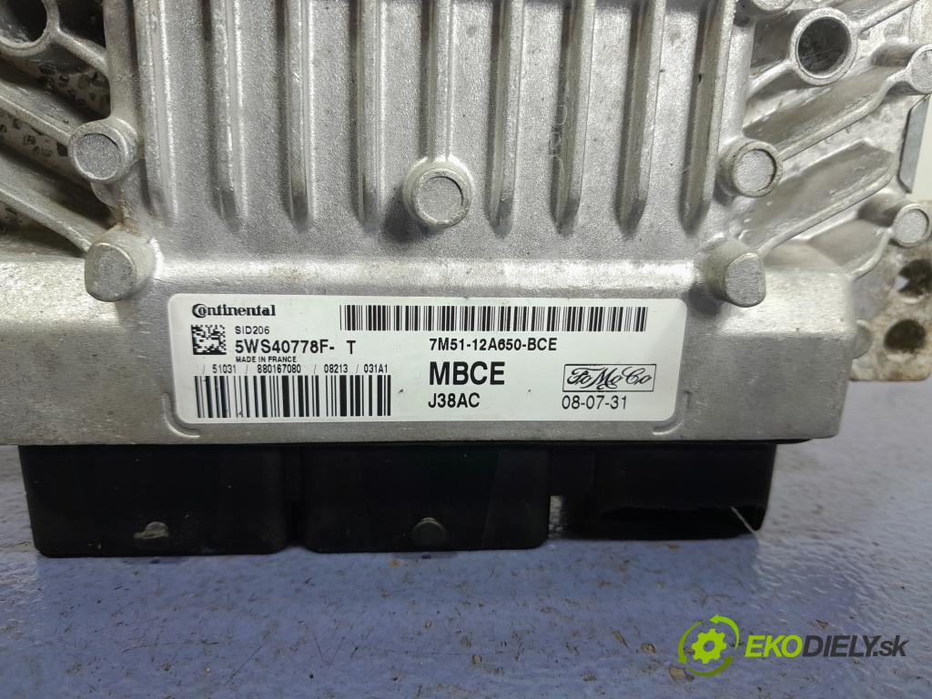 Ford Focus 2009 řídící jednotka Motor: 7M51-12A650-BCE