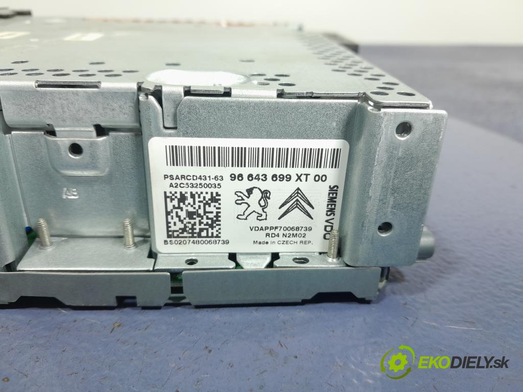 Peugeot 207 2007 Radio I Navigácia: 96643699XT