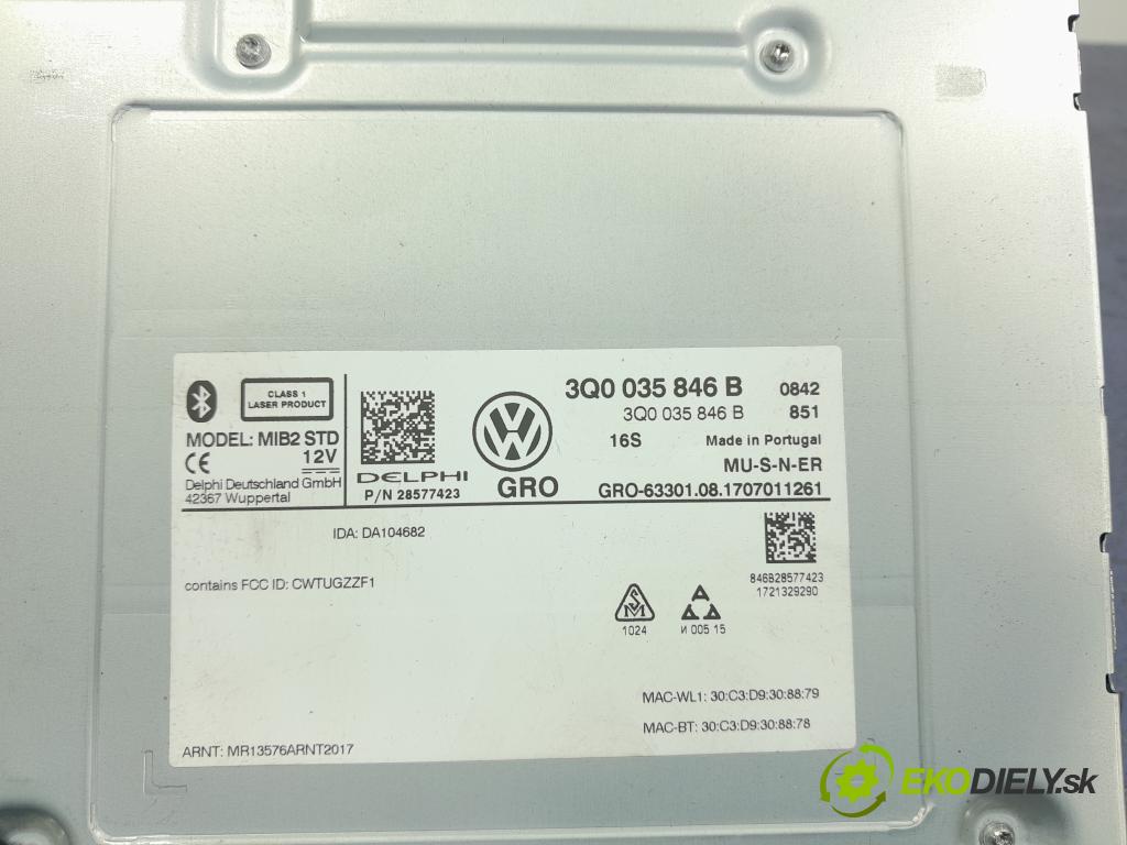 Vw Passat 2017 Radio I Navigácia: 3Q0035846B