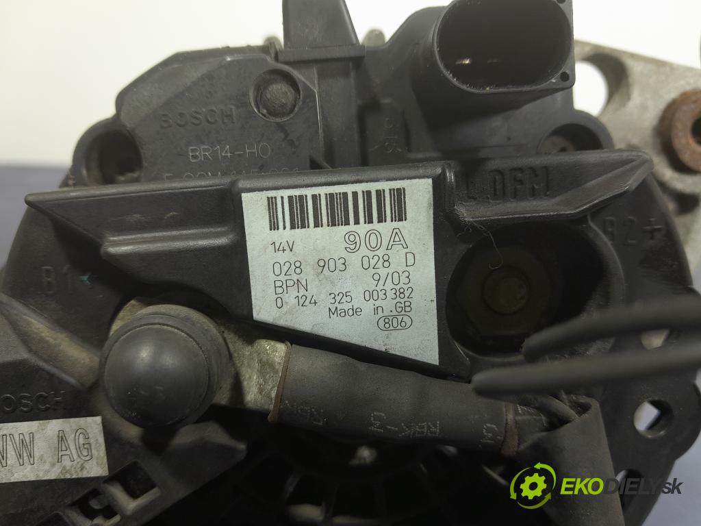Vw Golf 2003 Alternator 028903028D