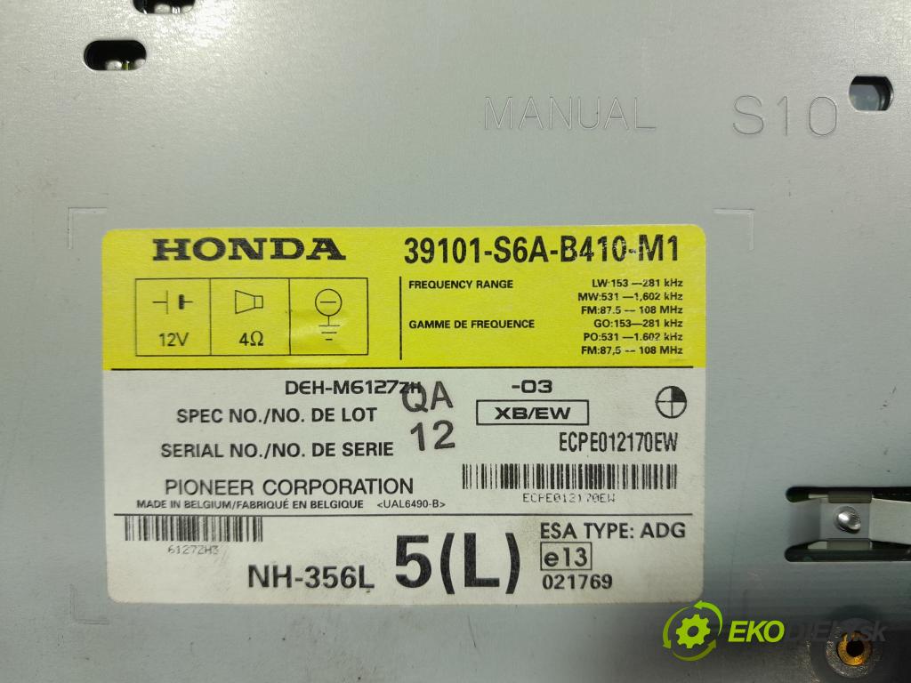 Honda Civic 2005 Radio I Navigácia: 39101-S6A-B410-M