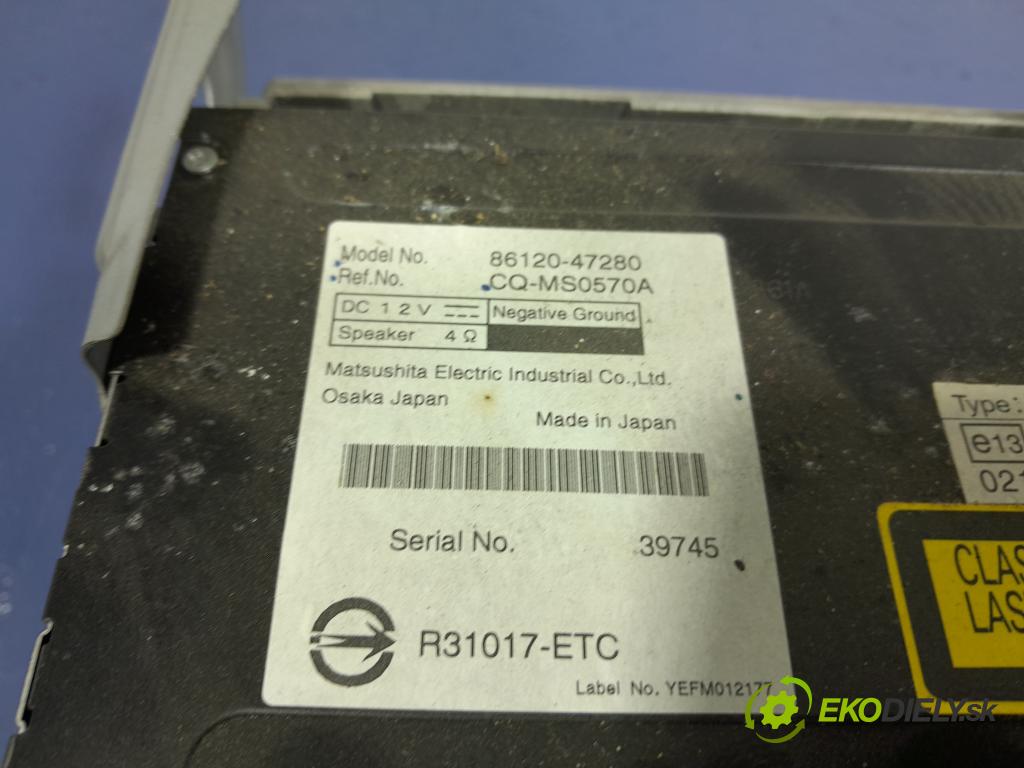 Toyota Prius 2008 Radio I Navigácia: 86120-47280