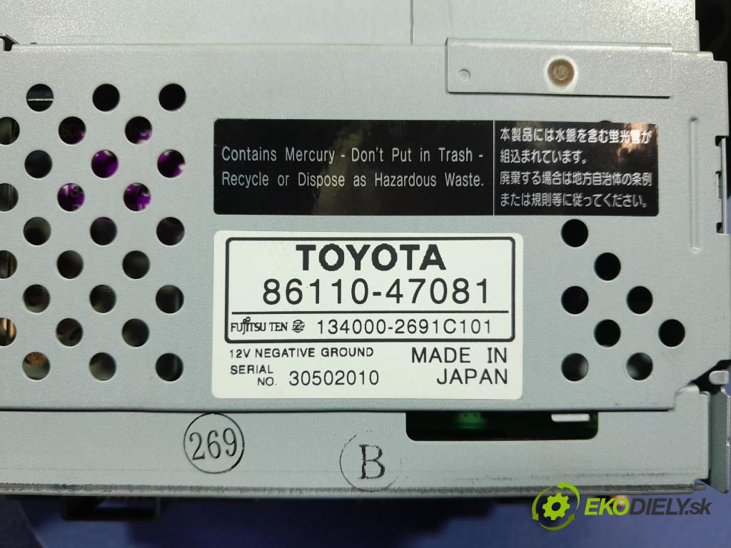 Toyota Prius 2008 Radio I Navigácia: 86110-47081