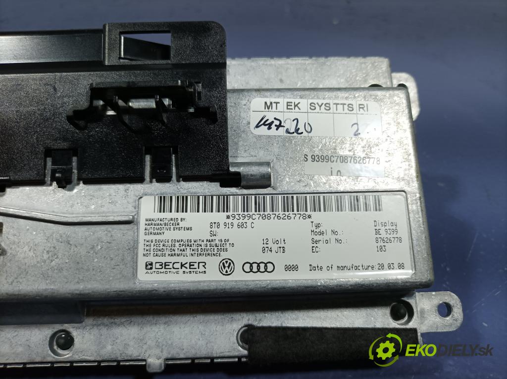 Audi A6 2007 displej Radio / GPS 8T0919603C